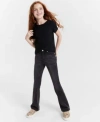 Epic Threads Girls Solid T Shirt Camden Flared Jeans Created For Macys In Deep Black