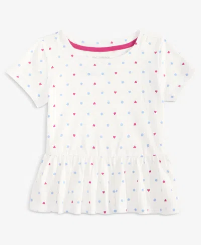 Epic Threads Babies' Girls Toddler 2t-4t Dot Printed Peplum Top, Macy's Exclusive In White