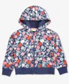 Epic Threads Girls Toddler 2t-4t Floral-print Hoodie In Blue