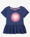 Epic Threads Girls Toddler 2t-4t Glow Heart Peplum Top, Macy's Exclusive In Blue