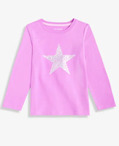 Epic Threads Babies' Girls Toddler 2t-4t Holographic Star Long-sleeve T-shirt, Macy's Exclusive In Pink