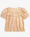 Epic Threads Girls Toddler 2t-4t Metallic Ruffled Top, Macy's Exclusive In Orange
