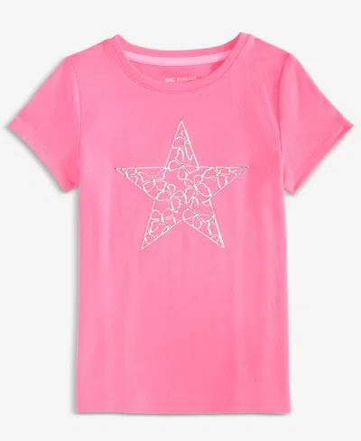 Epic Threads Babies' Girls Toddler 2t-4t Metallic Star Print Short-sleeve T-shirt, Macy's Exclusive In Pink