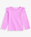 Epic Threads Girls Toddler 2t-4t Polka Dot Ruffle Long-sleeve Top, Macy's Exclusive In Pink