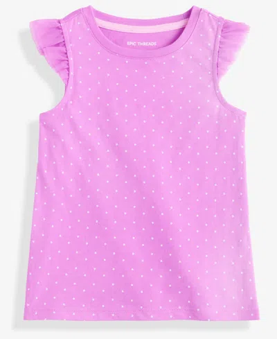 Epic Threads Babies' Girls Toddler 2t-4t Short-sleeve Dot-print Ruffled Top, Macy's Exclusive In Pink