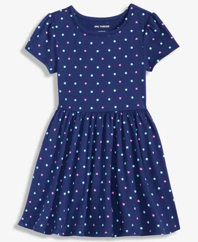 Epic Threads Babies' Girls Toddler 2t-4t Short-sleeve Dotted Dress In Multi