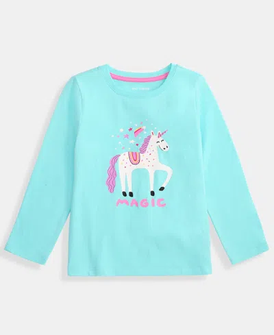 Epic Threads Babies' Girls Toddler 2t-4t Unicorn Magic Long-sleeve T-shirt, Macy's Exclusive In Blue