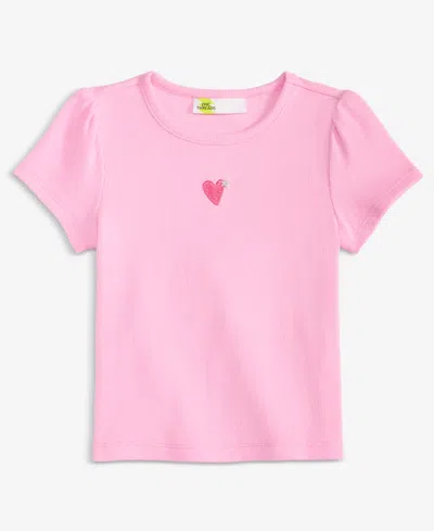Epic Threads Babies' Girls' Toddler 2t-5t Ribbed Embroidered T-shirt, Macy's Exclusive In Pink
