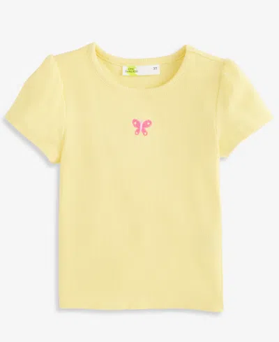 Epic Threads Babies' Girls' Toddler 2t-5t Ribbed Embroidered T-shirt, Macy's Exclusive In Yellow