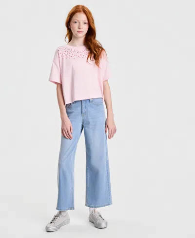 Epic Threads Kids' Girls' Xs-xl Gem Relaxed Cropped Tee, Macy's Exclusive In Pink