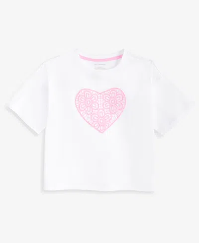 Epic Threads Kids' Girls' Xs-xl Heart Relaxed Cropped Tee, Macy's Exclusive In White