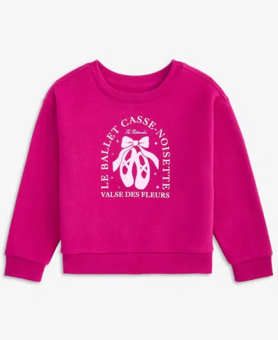 Epic Threads Kids' Girls' Xs-xl Crewneck Ballet Sweatshirt, Macy's Exclusive In Cranberry