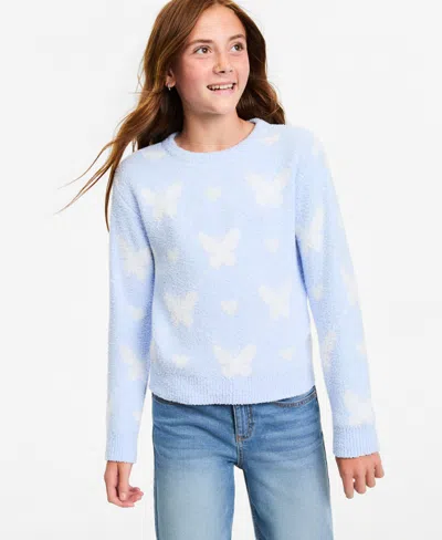 Epic Threads Girls' Xs-xl Crewneck Butterfly Sweater, Macy's Exclusive In Lucien Blu