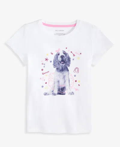Epic Threads Kids' Girls' Xs-xl Dancing Dog T-shirt, Macy's Exclusive In White