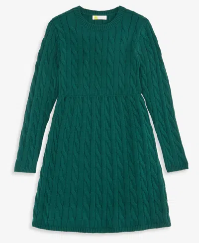 Epic Threads Girls' Xs-xl Dreamyarn Cable-knit Fit & Flare Sweater Dress, Macy's Exclusive In Green