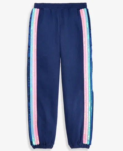 Epic Threads Kids' Girls' Xs-xl Fleece Sequin-stripe Jogger Pants, Macy's Exclusive In Blue