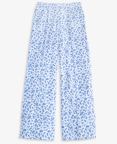 Epic Threads Kids' Girls' Xs-xl Floral-print Wide-leg Sweatpants, Macy's Exclusive In Blue