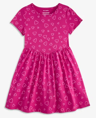 Epic Threads Girls' Xs-xl Heart Toss Printed Cotton Dress, Macy's Exclusive In Cranberry