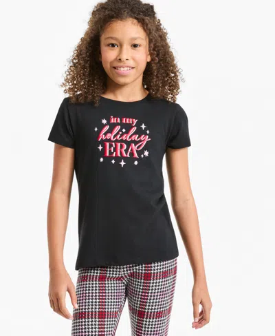 Epic Threads Girls' Xs-xl Holiday Era Graphic T-shirt, Macy's Exclusive In Deep Black
