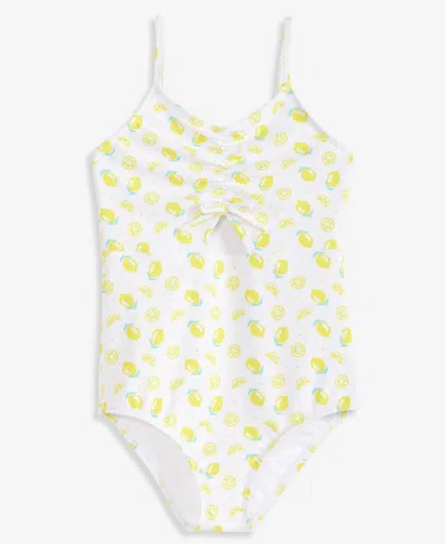 Epic Threads Kids' Girls' Xs-xl Lemon-print Cutout One-piece Swimsuit, Macy's Exclusive In White