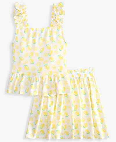 Epic Threads Kids' Girls' Xs-xl Lemon-print Top & Skirt, 2-piece Set, Macy's Exclusive In Yellow