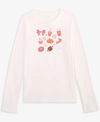 Epic Threads Girls' Xs-xl Long-sleeve Fall Y'all T-shirt, Macy's Exclusive In Angel Whit