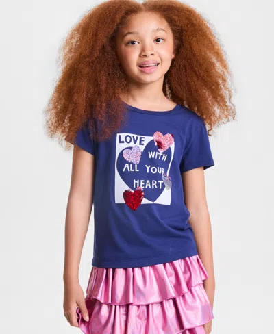 Epic Threads Kids' Girls' Xs-xl Love T-shirt, Macy's Exclusive In Blue
