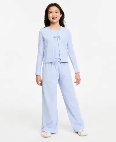 Epic Threads Girls' Xs-xl Rib Cardigan, Top And Pants, 3-piece Set, Macy's Exclusive In Lucien Blue