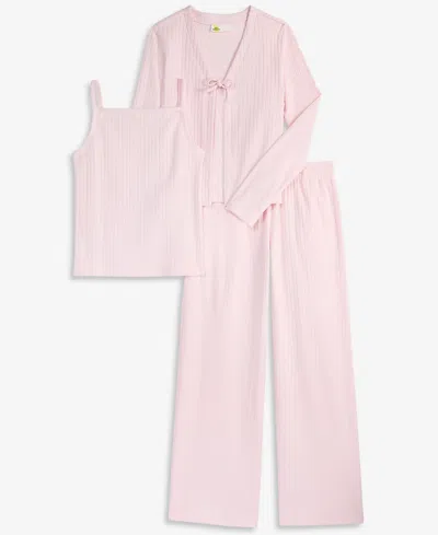 Epic Threads Kids' Girls' Xs-xl Rib Cardigan, Top And Pants, 3-piece Set, Macy's Exclusive In Pink
