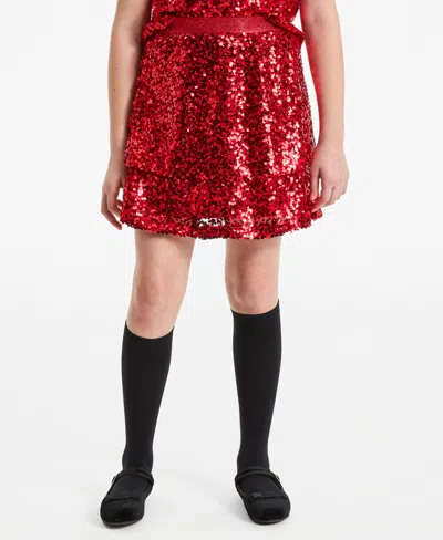 Epic Threads Girls' Xs-xl Sequin Tiered Pull-on Skirt, Macy's Exclusive In Red