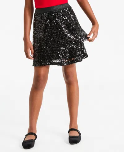 Epic Threads Girls' Xs-xl Sequin Tiered Pull-on Skirt, Macy's Exclusive In Black