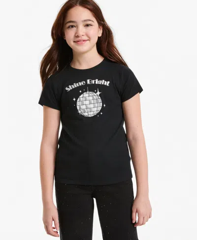 Epic Threads Girls' Xs-xl Shine Bright Crewneck Short-sleeve Graphic T-shirt, Macy's Exclusive In Deep Black