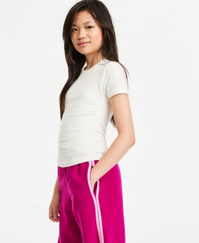 Epic Threads Girls' Xs-xl Short-sleeve Side-cinch Top, Macy's Exclusive In Angel White