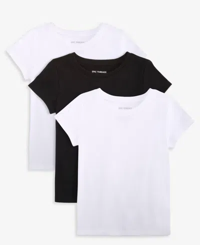 Epic Threads Kids' Girls' Xs-xl Short-sleeve Solid T-shirts, 3-pack, Macy's Exclusive In Multi