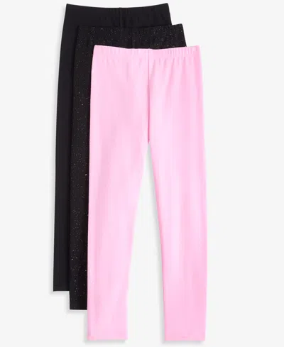 Epic Threads Kids' Girls' Xs-xl Solid And Sparkle Leggings, 3-pack, Macy's Exclusive In Multi