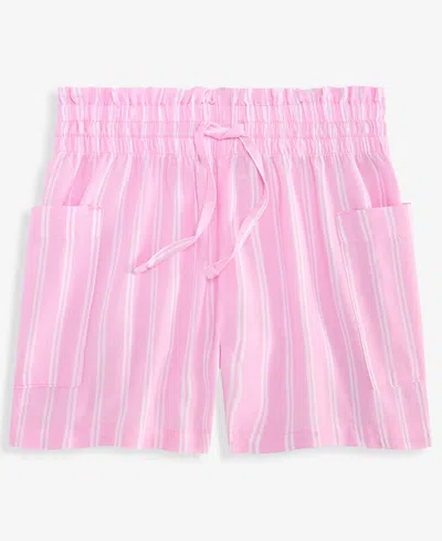 Epic Threads Girls' Xs-xl Striped Woven Shorts, Macy's Exclusive In Pink