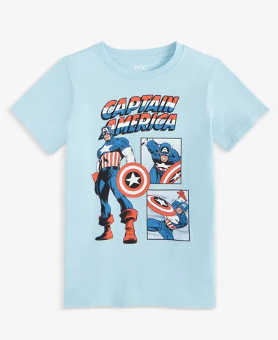 Epic Threads Kids' Little & Big Boys Captain America Graphic Short-sleeve T-shirt, Exclusively At Macy's In Crystal Bl