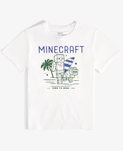 Epic Threads Kids' Little & Big Boys Minecraft Graphic Short-sleeve T-shirt, Exclusively At Macy's In Snowfall W