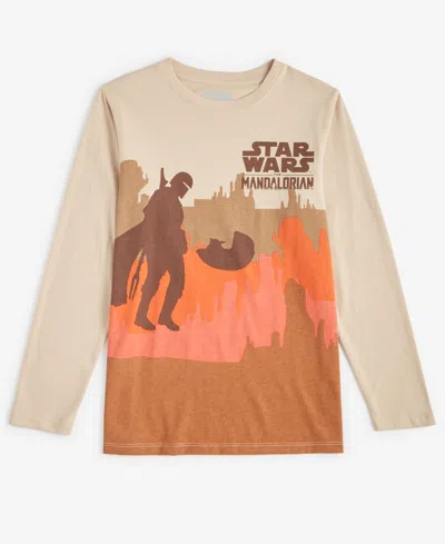 Epic Threads Kids' Little & Big Boys Star Wars The Mandalorian Printed Long-sleeve T-shirt, Created For Macy's In Medieval Blue