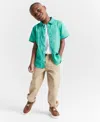 Epic Threads Little & Big Boys Heathered Short-sleeve Shirt, Created For Macy's In Travertine Tile