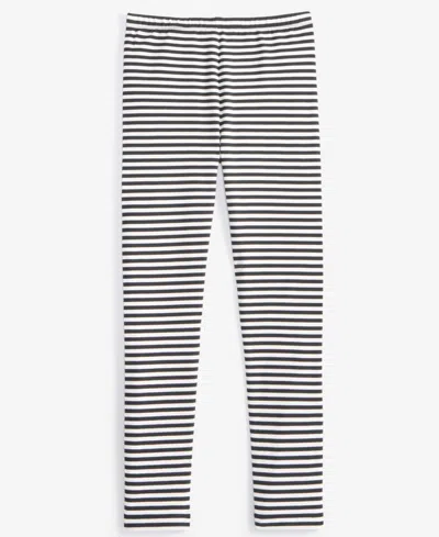 Epic Threads Kids' Little & Big Girls Chill Striped Leggings, Exclusively At Macy's In Deep Black