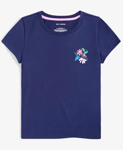 Epic Threads Kid Girl Les Fleurs Graphic T-shirt, Exclusively At Macy's In Medieval B