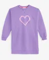 Epic Threads Little & Big Girls Pixel Heart Crewneck Dress, Created For Macy's In Violet Cre