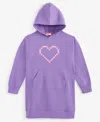 Epic Threads Little & Big Girls Pixel Heart Hooded Dress, Created For Macy's In Violet Cre