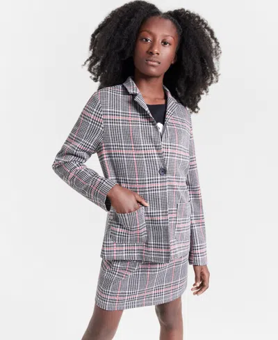 Epic Threads Kids' Little & Big Girls Plaid Blazer, Created For Macy's In Brushed Al