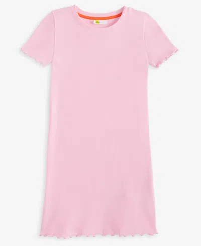 Epic Threads Kids' Little & Big Girls Ribbed Lettuce-hem Dress, Exclusively At Macy's In Bonbon