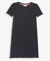Epic Threads Little & Big Girls Ribbed Lettuce-hem Dress, Exclusively At Macy's In Deep Black