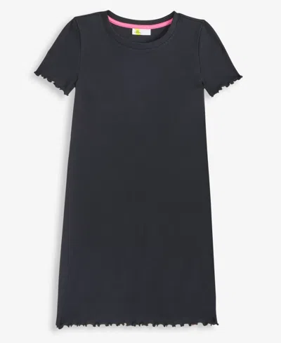Epic Threads Kids' Little & Big Girls Ribbed Lettuce-hem Dress, Exclusively At Macy's In Deep Black