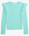 Epic Threads Little & Big Girls Ruffle Sleeve Pointelle Top, Macy's Exclusive In Animal Print