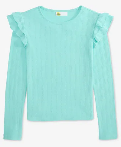 Epic Threads Kids' Little & Big Girls Ruffle Sleeve Pointelle Top, Macy's Exclusive In Animal Print